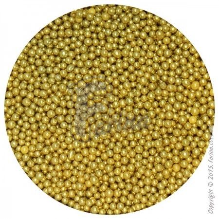 Посыпка декоративная кондитерская Сахарные шарики Золото 1(2)мм. - 50 г.< фото цена